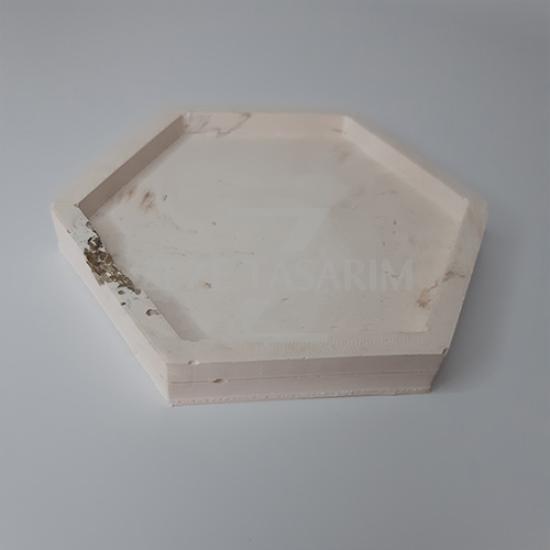 Altıgen Tabak (Gold Cam Kırıklı)