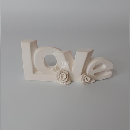 Love Yazılı Çiçekli Obje