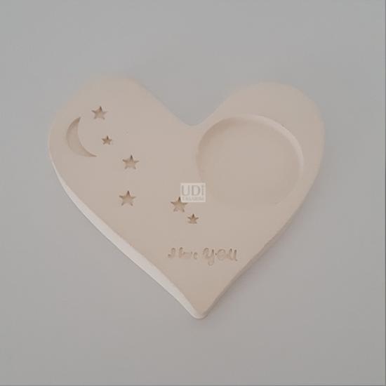 I LOVE YOU Yazılı Kalpli Tealight Mumluk
