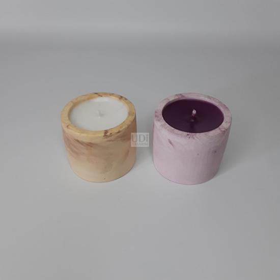 Mini Silindir Mum 2li Set (Renkli)