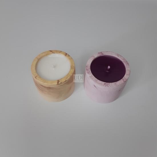 Mini Silindir Mum 2li Set (Renkli)